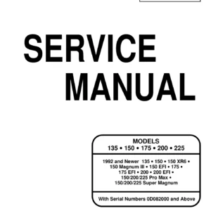 Mercury 135 150 175 200 225 HP Outboard Service Manual - 1992 & Newer PDF