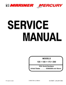 Mercury Mariner 135-200 HP Outboard Service & Repair Manual (2000 Models)
