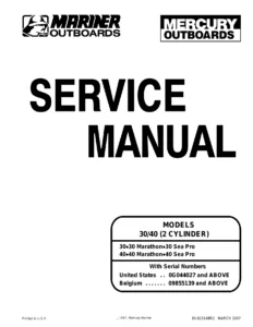 Mercury Mariner 30 40 HP Outboard Service Manual PDF - 2 Cylinder 1997 Repair Guide
