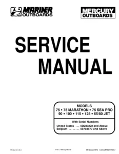 Mercury Mariner 65-125 HP Outboard Service Manual - 75 90 100 115 125 & 65/80 Jet Repair