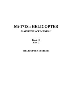 Mi-171Sh Helicopter Maintenance Manual Book III Part 2 Helicopter Systems 2011