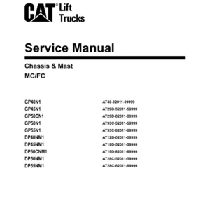 Mitsubishi Forklift Chassis & Mast Service Manual - GP40N1 GP45N1 GP50N1 GP55N1 DP40NM1 DP55NM1
