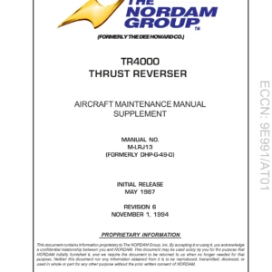 NORDAM TR4000 Thrust Reverser Maintenance Manual Supplement for Learjet 31 31A 35 35A 36 36A