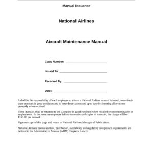 National Airlines DC-8 Aircraft Maintenance Manual - Revision 12 (July 2011)