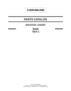 New Holland B95B Tier 3 Backhoe Loader Parts Catalog 87659788 NA 2008 - PDF