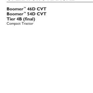 New Holland Boomer 46D CVT and 54D CVT Compact Tractor Operator's Manual - Tier 4B Final PDF