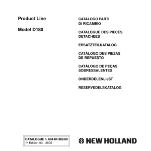 New Holland D180 Crawler Dozer Parts Catalogue Manual - PDF Download