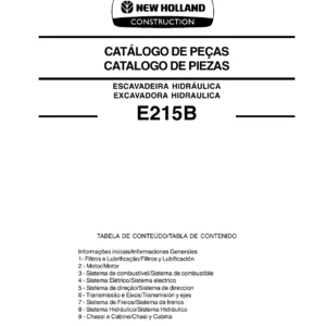 New Holland E215B Hydraulic Excavator Parts Catalog 75314582 - 2008 PDF