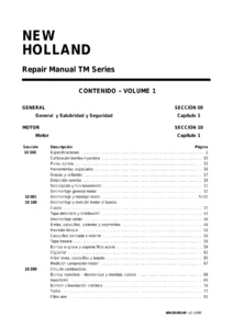 New Holland Serie TM Manual de Taller y Reparación TM115 TM125 TM135 TM150 TM165