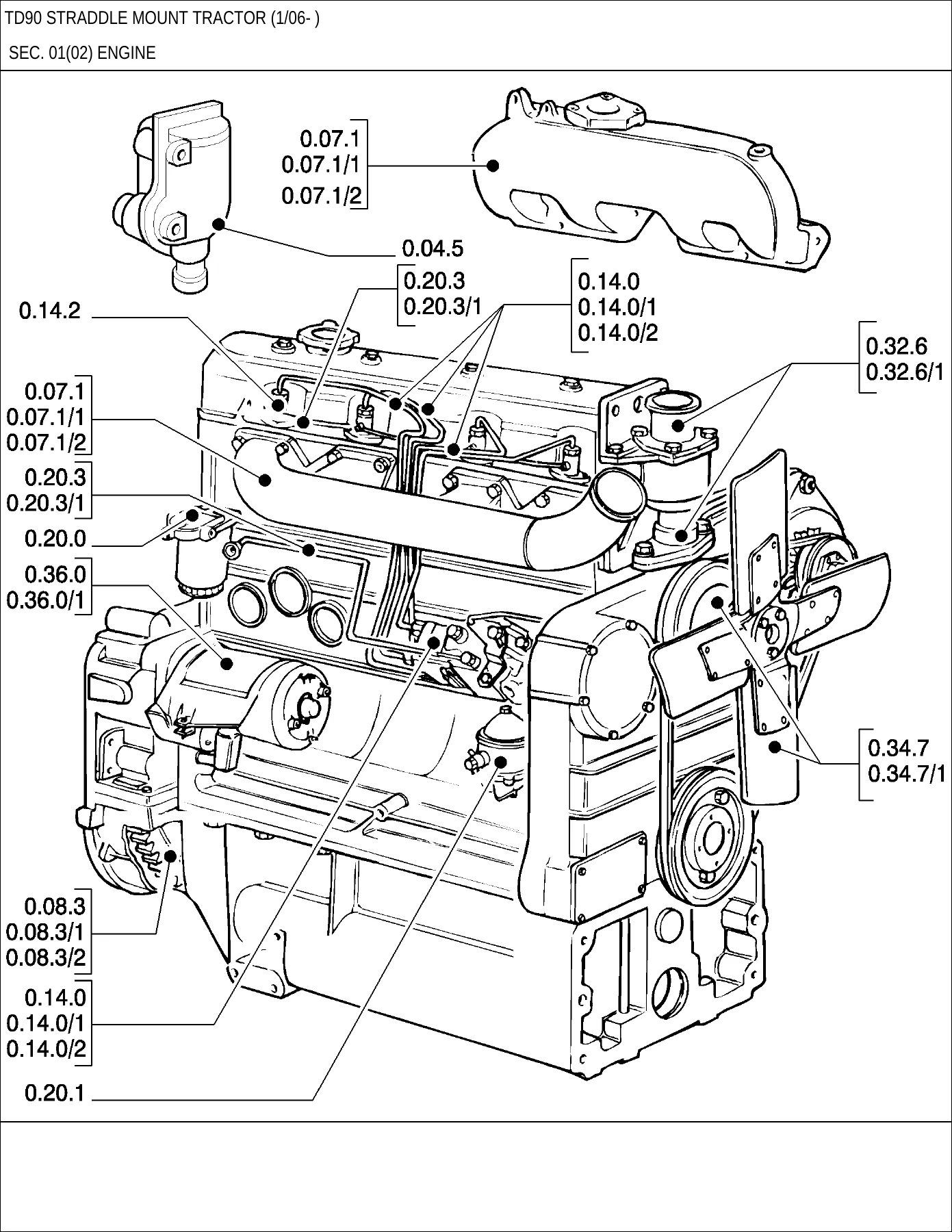 New Holland TD90 Straddle Mount Tractor Parts Catalog Manual - Image 3