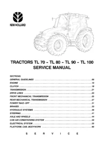 New Holland TL70 TL80 TL90 TL100 Tractor Service Repair Manual - PDF Download