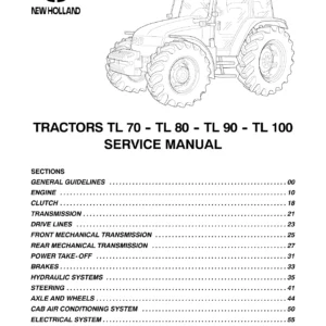 New Holland TL70 TL80 TL90 TL100 Tractor Service Repair Manual - PDF Download