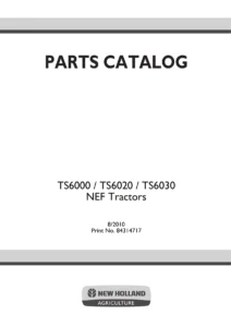 New Holland TS6000 TS6020 TS6030 NEF Tractor Parts Catalog 2010 - PDF