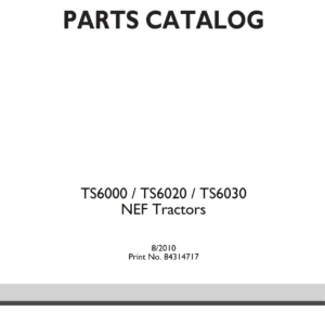 New Holland TS6000 TS6020 TS6030 NEF Tractor Parts Catalog 2010 - PDF
