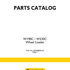 New Holland W190C & W230C Wheel Loader Parts Catalog 84368839LAS - PDF Download