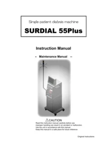 Nipro SURDIAL 55Plus Single Patient Dialysis Machine Maintenance Manual 2010