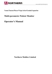 Northern Meditec Venus Taurus Pisces Virgo Aries Gemini Aquarius Multi-Parameter Patient Monitor Operator's Manual
