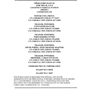 Oshkosh MK48 MK48A1 LVS 8x8 Diesel Operator Manual TM 08780B-10