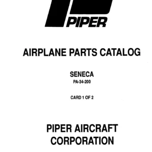PA-34-200 Seneca Aircraft Parts Catalog 1971-1974 PDF Download