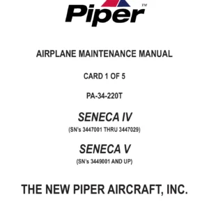 PA-34-220T Seneca IV & V Airplane Maintenance Manual PDF (2002 Revision)