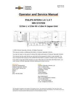 PHILIPS INTERA 1.0 / 1.5 T MRI System Operator and Service Manual - 12.5m Mobile Unit