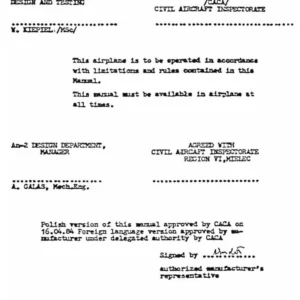PZL-Mielec An-2 ASz-62IR Flight Manual - 1983 Edition with Amendments