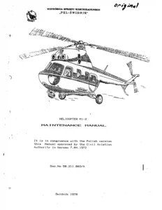 PZL-Swidnik Mi-2 Helicopter Maintenance Manual (Doc. 50.211.083/A, 1978 with Revisions)