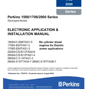 Perkins 1500 1700 2000 Series ElectropaK Electronic Application & Installation Manual TPD1970