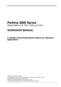 Perkins 2806C-E18 TAG1 TAG2 TAG3 Diesel Engine Workshop Manual PDF (2004)