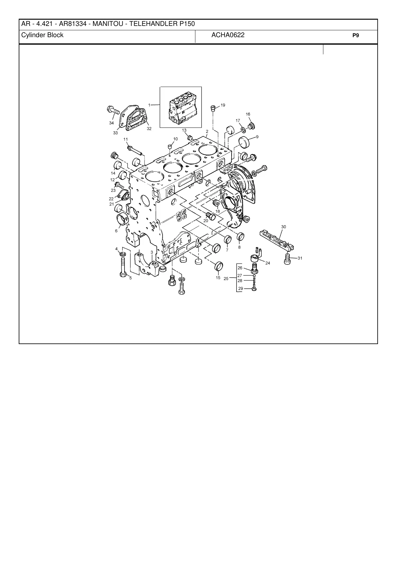 Perkins 4.421 Manitou Telehandler P150 Spare Parts Catalog AR81334 - Image 3