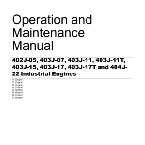 Perkins 402J 403J 404J Industrial Engines Operation and Maintenance Manual M0087369