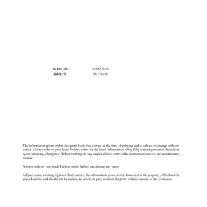 Perkins 404D-22G Engine Parts Book Manual - 2012 PDF Download