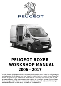 Peugeot Boxer Workshop Manual 2006-2017 - Citroën Jumper Relay Fiat Ducato Repair PDF