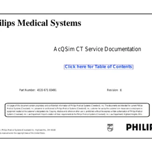 Philips AcQSim CT Service & Repair Manual – 4535 671 03491 Rev E (2007) PDF