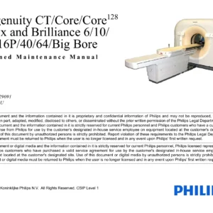 Philips Ingenuity CT Core128 Flex Brilliance 6-64 Big Bore Planned Maintenance Manual Rev U