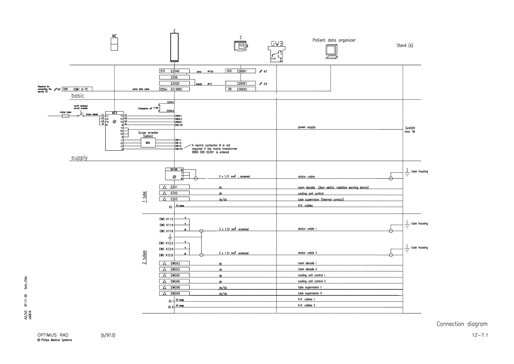 Philips OPTIMUS RAD / Fluoroscopy X-Ray Generator Service Manual 4512 984 07206 - Image 3