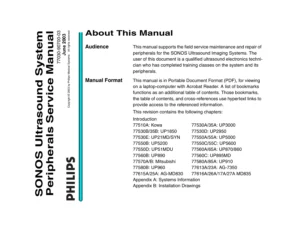 Philips SONOS Ultrasound System Peripherals Service Manual 77030-90700-03 - June 2003 PDF