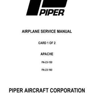 Piper Apache PA-23-150 PA-23-160 Airplane Service Manual 752-422 - PDF