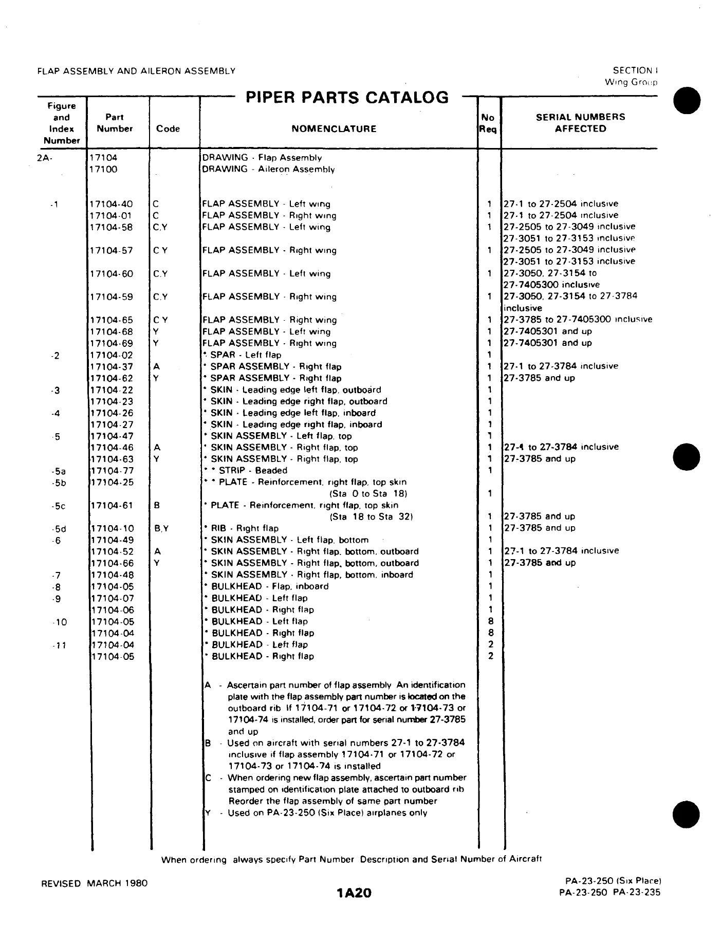 Piper Aztec PA-23-250 & Apache PA-23-235 Illustrated Parts Catalog - Image 3
