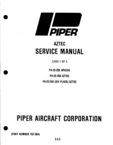 Piper Aztec Service Manual PA-23-235 & PA-23-250 | 1960-1986 | PDF Download