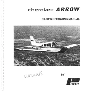 Piper Cherokee Arrow PA-28R-200 Pilot's Operating Manual - 1973 Arrow II PDF