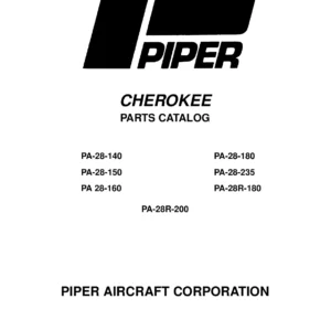 Piper Cherokee PA-28-140/150/160/180/235 & PA-28R-180/200 Illustrated Parts Catalog 753 582 - 2009