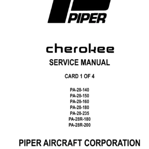 Piper Cherokee PA-28-140/150/160/180/235 & PA-28R-180/200 Service Manual - 2008 Revision