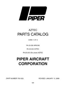Piper PA-23-250 Aztec and PA-23-235 Apache Illustrated Parts Catalog 753 522