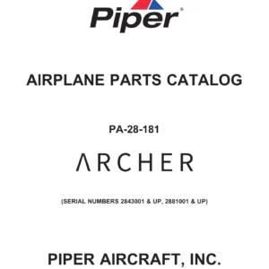 Piper PA-28-181 Archer III Illustrated Parts Catalog - Serial Numbers 2843001 & Up, 2881001 & Up