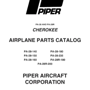 Piper PA-28 & PA-28R Cherokee Illustrated Parts Catalog 753-582 - 2013 PDF