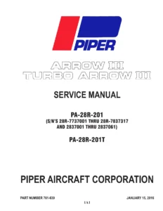 Piper PA-28R-201 Arrow III & PA-28R-201T Turbo Arrow III Service Manual PDF