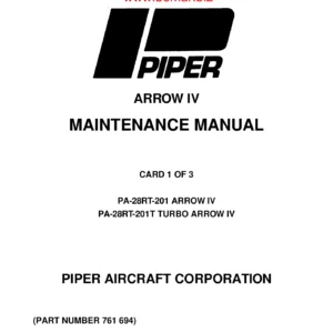 Piper PA-28RT-201 & PA-28RT-201T Arrow IV Maintenance Manual - 1979-1988