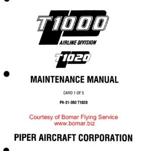 Piper PA-31-350 T-1020 Navajo Aircraft Maintenance Manual PDF - P/N 761 768