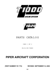 Piper PA-31-350 T1020 Illustrated Parts Catalog 761-775 1982-1984